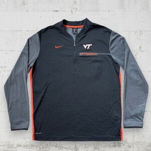 Nike Virginia Tech Hokies Half Zip Pullover Shirt Mens L Dri Fit 34451X